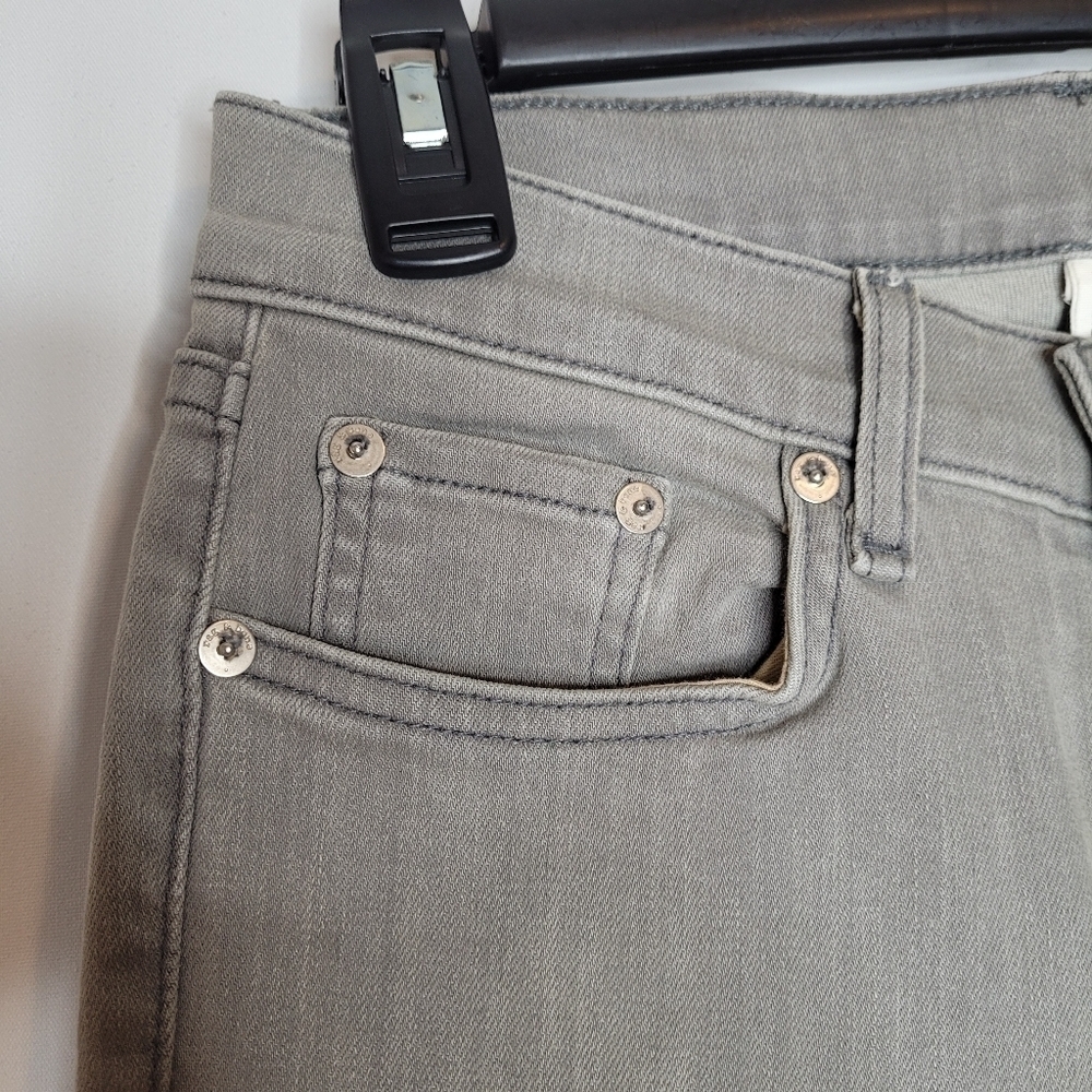 Rag & Bone Gray Raw Hem Ankle Skinny Jeans - Picture 9 of 15
